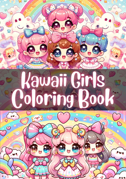 Preview of Kawaii Girls Coloring Book