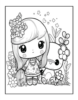 Anime Coloring Book: Pretty anime girls: Teens and Adults