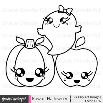 Kawaii Halloween Clip Art » Grade Onederful  Kawaii halloween, Halloween  para colorear, Dibujos de halloween