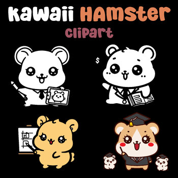 Preview of Kawaii Hamster Teaching Clipart