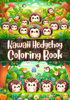 Preview of Kawaii Hedgehog Coloring Book