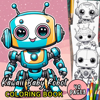 Preview of Kawaii Robot Christmas Coloring Pages 4th grade Coloring Sheet Kindergarten