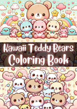 Preview of Kawaii Teddy Bears Coloring Book