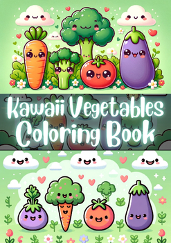 Preview of Kawaii Vegetables Coloring Book