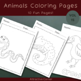 Kawaii Wild Animals Coloring Sheets for Kids (Boys & Girls