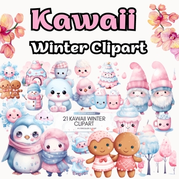 Preview of Kawaii Winter Clipart