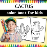 Kawaii coloring book for kids: cute cactus