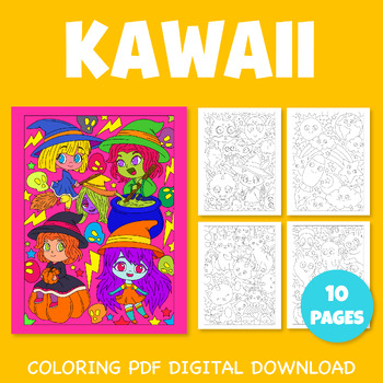 Preview of Kawaii doodle cartoon characters coloring 3 | pdf Printable US Letter Size