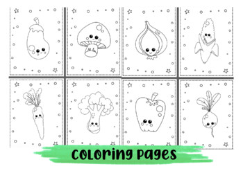 kawaii vegetable coloring pages 8 by kim allen tpt