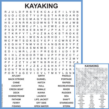 Preview of Kayaking Word Search