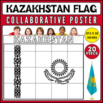 Preview of Kazakhstan Flag Collaborative Poster | AAPI Heritage Month Bulletin Board