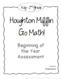 Kdg, 1st, and 2nd BUNDLE GO! Math Beginning of the Year Pl