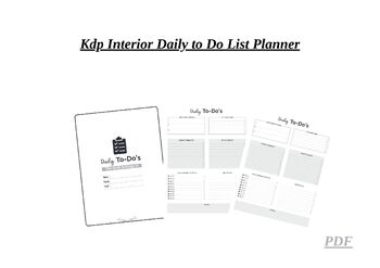 Preview of Kdp Interior Daily to Do List Planner.