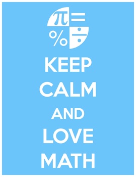 Preview of Keep Calm Love Math Poster