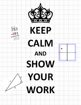 Preview of Keep Calm Math Poster