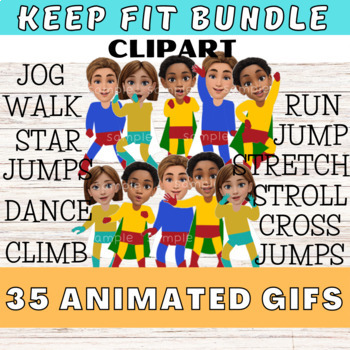 Preview of Superhero Clip Art Bundle animated gifs