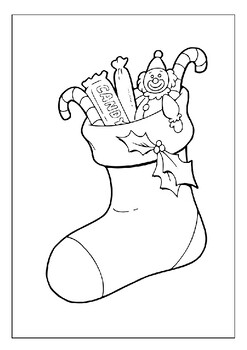 3 Printable Christmas Stocking Coloring Pages for Kids