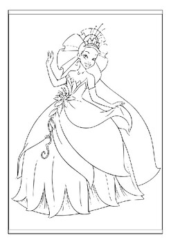 tiana princess and the frog coloring pages