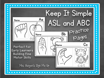 Preview of ASL and ABC Practice Pages