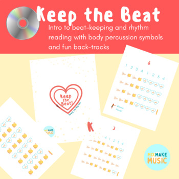 Preview of Keep the Beat: Kindergarten body percussion rhythm reading book with tracks