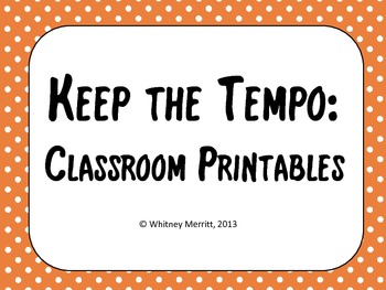 Preview of Keep the Tempo: Tempo Printable Cards for the Music Classroom