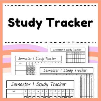 Preview of Keep yourself accountable - Study Tracker Template Semester 1