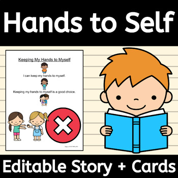 Preview of Keeping My Hands to Myself Story for Social Skills and Personal Space EDITABLE