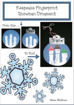 Preview of Free Christmas Craft Snowman Keepsake Fingerprint Ornament