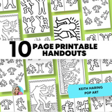Keith Haring 10 page coloring sheet and handout