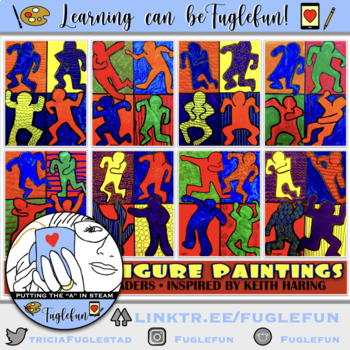 Preview of Keith Haring Action Pose Template and Directions