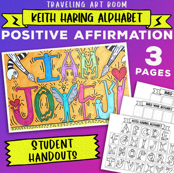 Preview of Keith Haring Art Project: Positive Affirmation Alphabet