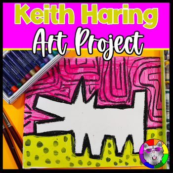 Preview of Keith Haring Art Lesson, Dog Artwork, Kindergarten to Grade 3