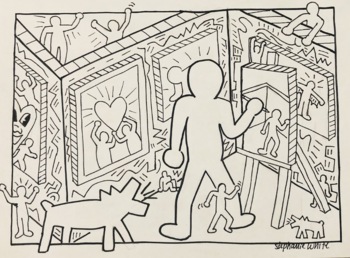 Preview of Keith Haring Artist Coloring Page