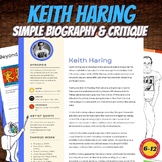 Keith Haring Biography Sheet, Critique, Coloring, Middle S