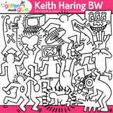 Keith Haring Clipart: 36 Pop Art Dancing Figures Clip Art,