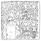 Keith Haring Colouring Page