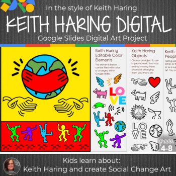 Preview of Keith Haring: Famous Artist: Digital Art Lesson: Interactive Google Slides Art