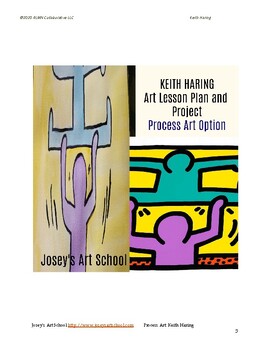 Preview of Keith Haring Process Art Lesson Grade Pre K-6 Painting Lesson Common Core