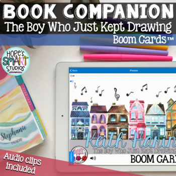 Preview of Keith Haring: The Boy Who Just Kept Drawing - Book companion (BOOM CARDS™)