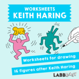 Keith Haring - Worksheets for drawing 16 figures after Kei