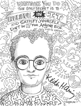 Preview of Keith Haring coloring sheet