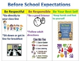 Before School Expectations poster