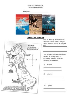 Preview of Kensuke's Kingdom Workpack - Supportive Worksheets for each chapter