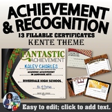 Achievement/Recognition Certificates Set Kente Theme