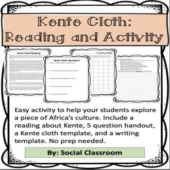 Preview of Kente Cloth: Reading and Activity (Africa Culture) 