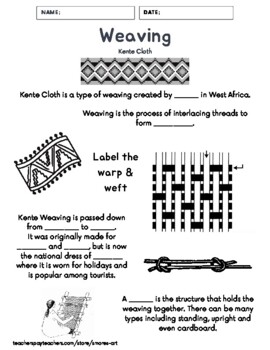 Preview of Kente Cloth Weaving Presentation and Guided Notes