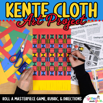 Preview of Kente Cloth Paper Weaving Art Project & Art Sub Plan for Black History Month