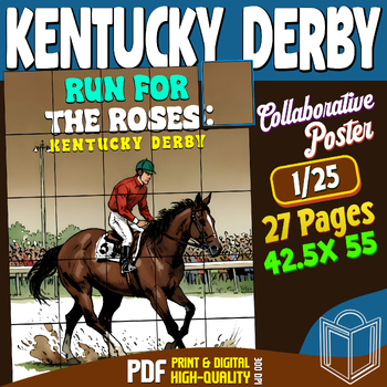 Preview of Kentucky Derby Collaborative Poster Art - Jigsaw Game - Activities For Classroom