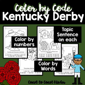 Preview of Kentucky Derby ~ Color by Numbers and Sight Words