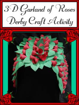Preview of Kentucky: Derby Craft Activity: 3D Garland of Roses Craft Activity Packet